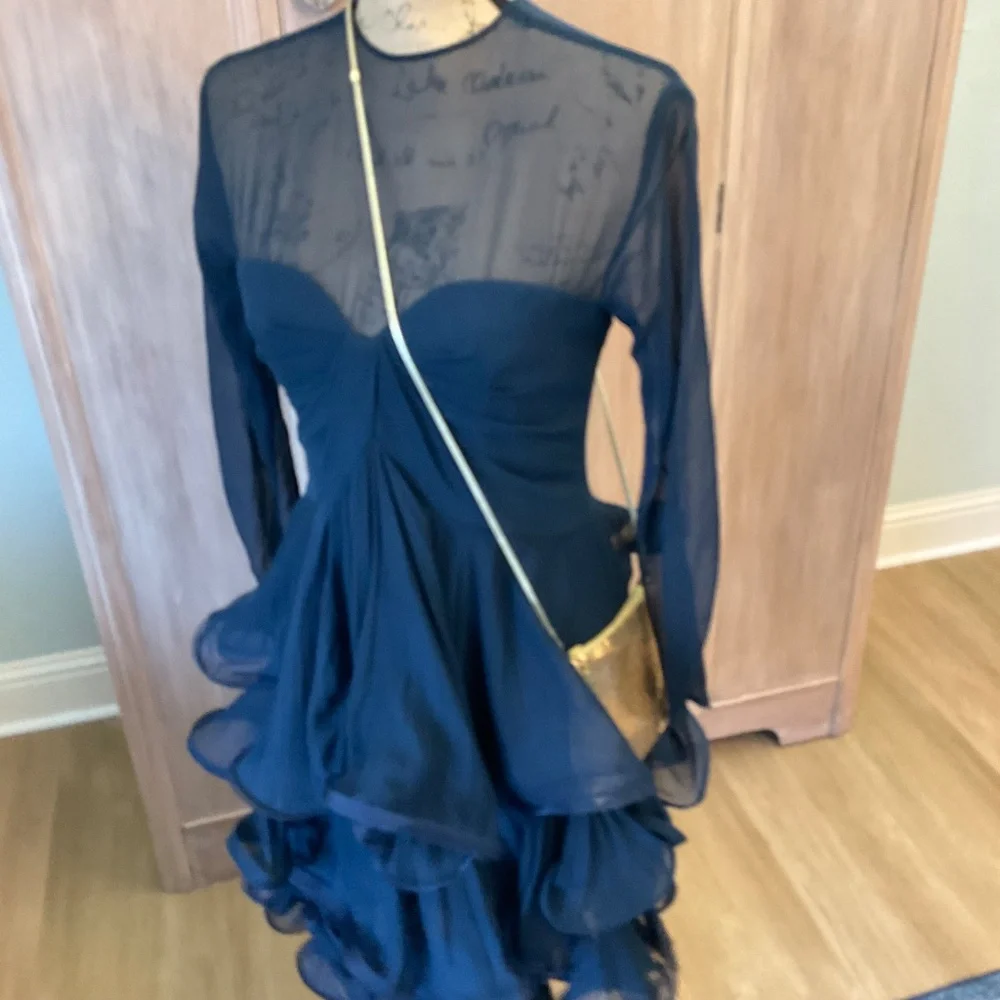 Vintage Whiting & Davis Gold Mesh Bag purse crossbody  leather strap prom bridal